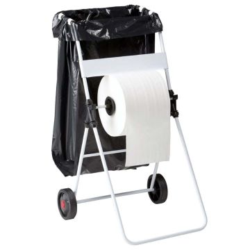 Support de sac sur roulettes avec dérouleur bobine papier