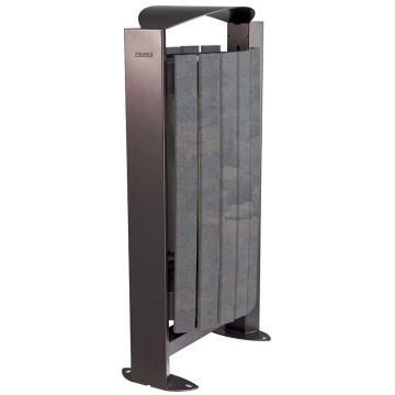 Poubelle 60L lattes matière recyclée - Gris manganese