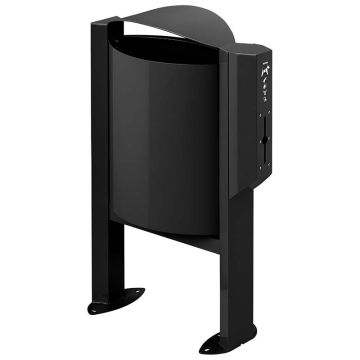 Corbeille 40L + Distributeur sachets - Aspect corten