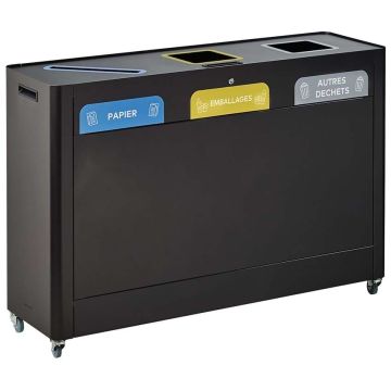 Meuble tri-sélectif caréné - 3 X 60 litres