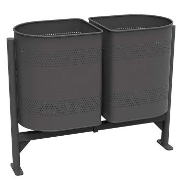 Poubelle extérieure acier 2 X 110 litres