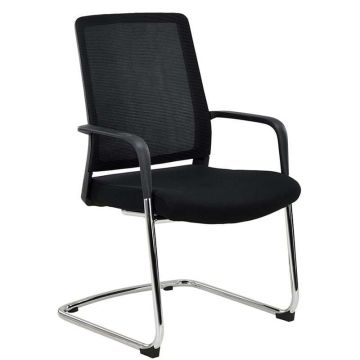Fauteuil visiteur dossier résille noir Peter