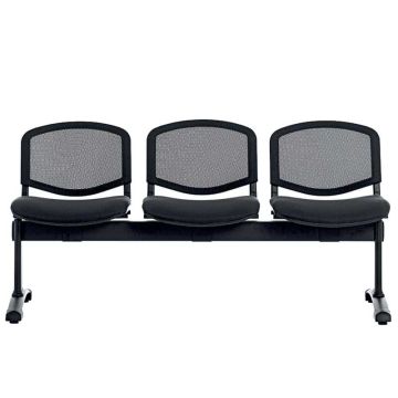 Sièges sur poutre tissu et dossier résille - 4 places