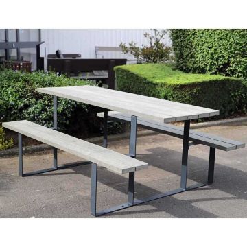 Table pique-nique - Lames matière recyclée grise
