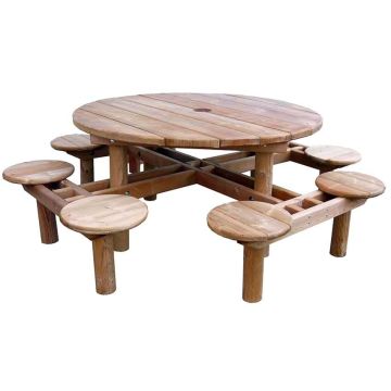 Table pique-nique ronde bois autoclave