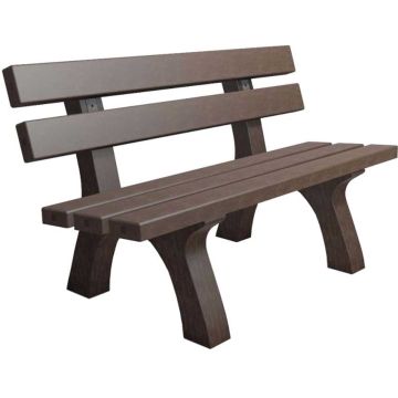 Banc matière recyclée Crozon - Pieds gris / Lames marron