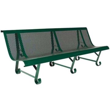 Banc tôle perforée Belleville 3 pieds - Vert RAL 6005