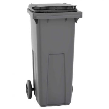 Conteneur de déchets poubelle 770L Noir.