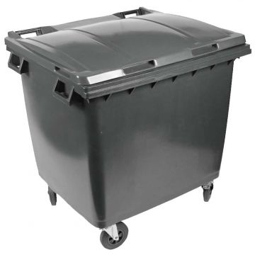 Conteneur à déchets 1000 litres - Cuve grise - Couvercle gris