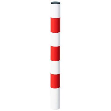 Potelet pompier Blanc / Rouge - Diamètre 76 mm