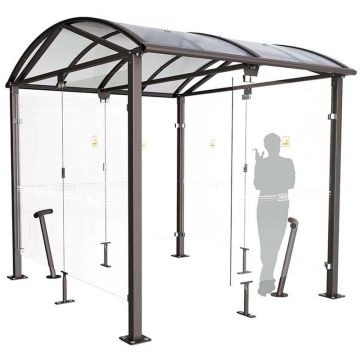 Abri fumeurs grande taille - L. 5000 mm