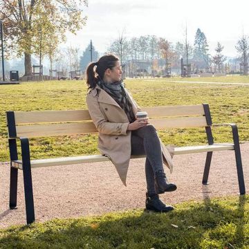 Banc public acier & robinier