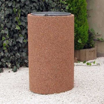 Corbeille Atlante finition gravillons avec couvercle