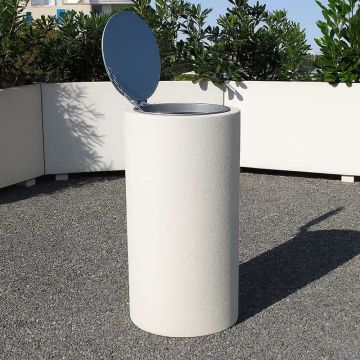 Corbeille Atlante finition gravillons avec couvercle