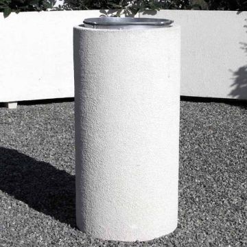 Corbeille Rhodes finition gravillons avec couvercle