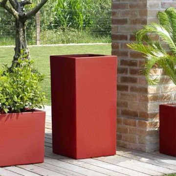 Jardinière extérieure résine rotomoulée haute - Gris anthracite
