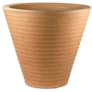 Pot rotomoulé canelé Garrigue - Terracotta