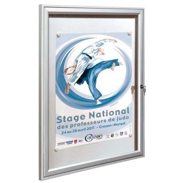Vitrine murale intérieure anodisé fond blanc