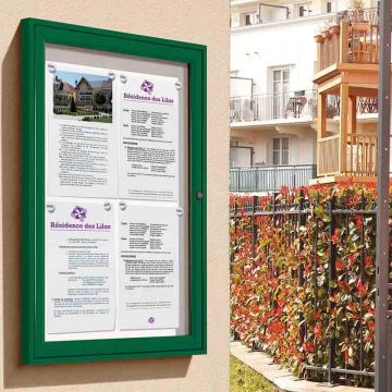 Vitrines murales extérieures cadre couleur