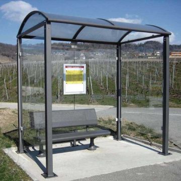 Abri voyageurs 2,5 m - 2 bardages latéraux