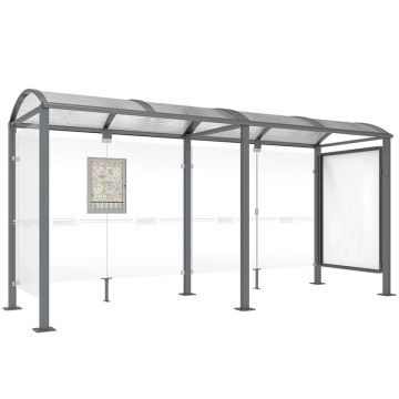 Station bus avec 1 bardage latéral + 1 vitrine d'affichage