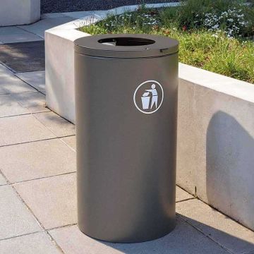 Poubelle de ville acier 80 litres