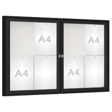 Vitrine extérieure double porte battante alu couleur 8 A4