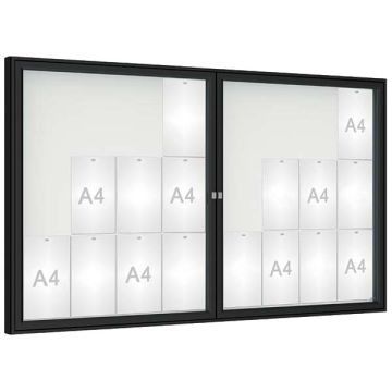 Vitrine extérieure double porte battante alu couleur 8 A4