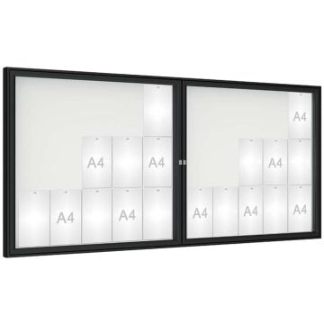 Vitrine extérieure double porte battante alu couleur 8 A4