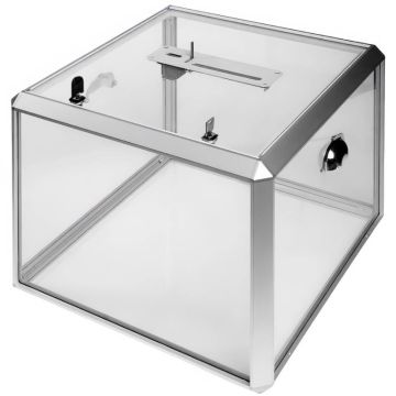 Urne électorale transparente avec compteur et double serrure