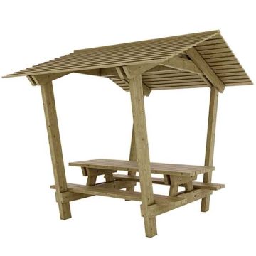 Table pique-nique bois couverte