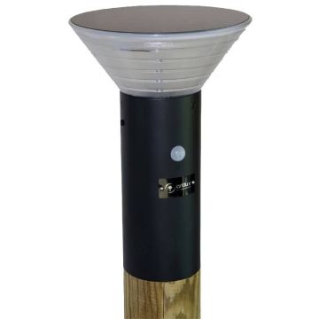 Borne d'éclairage solaire LED encastrable noire H. 38 cm à détecteur