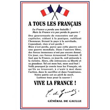 Plaque "A tous les Français"