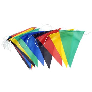 Guirlande fanions multicolore 10 m version maille 115 g/m² réutilisable