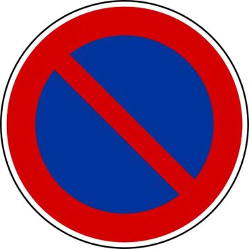 Panneau interdiction de stationner B6a1 rond bleu barré de rouge – Magequip