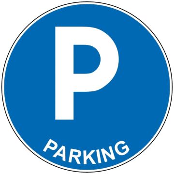 Panneau de signalétique parking rond