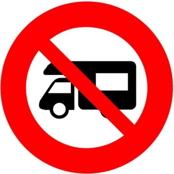 Panneau interdiction d'accès aux camping car
