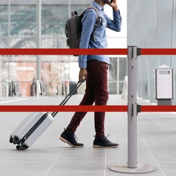 Poteaux double sangle - Poteaux noirs - Sangles rouges