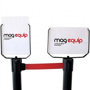 Panneau support information pour poteaux à sangle