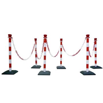 Kit 2 poteaux de signalisation - Jaune / Noir - Chaine 2 m
