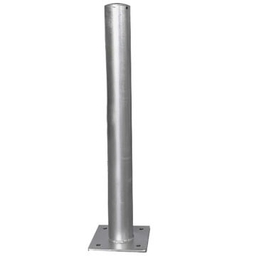 Poteau acier galvanisé sur platine