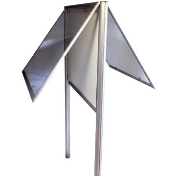 Vitrine extérieure sur pieds double face