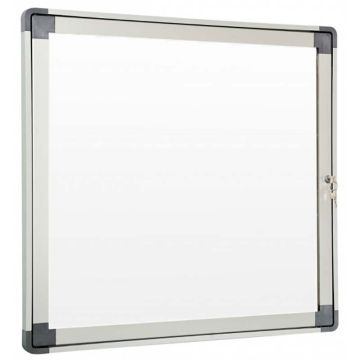 Vitrine affichage coins arrondis fond métal