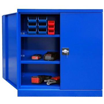 Armoire basse d'atelier - Bleu RAL 5010