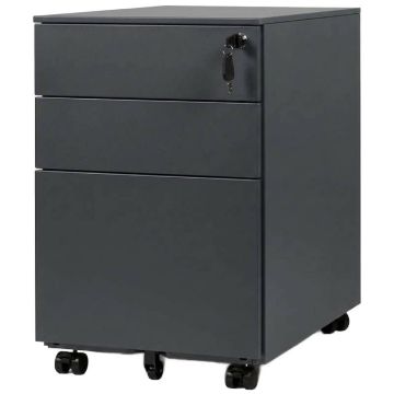 Caisson mobile professionnel anthracite RAL 7016 tiroirs et dossiers suspendus