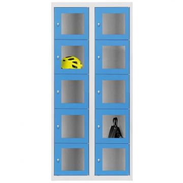 Armoire multi-cases portes plexi transparentes - Version 5 casiers