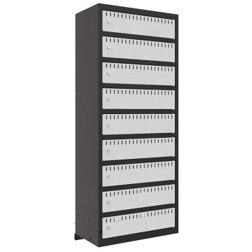 Armoire casiers recharge batterie vélos à poser - 9 cases