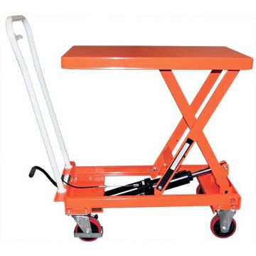 Table élévatrice manuelle Premium 150 kg à plateau acier époxy