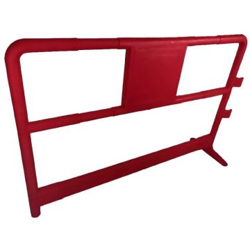 Barrière de chantier PEHD rotomoulée rouge Magequip, 1,5 x 1 m