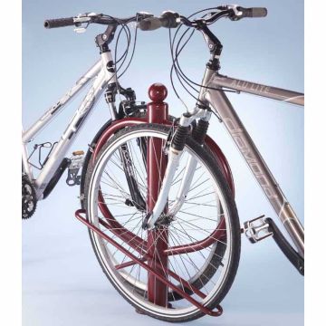 Poteau accroche 2 vélos - Rouge RAL 3005